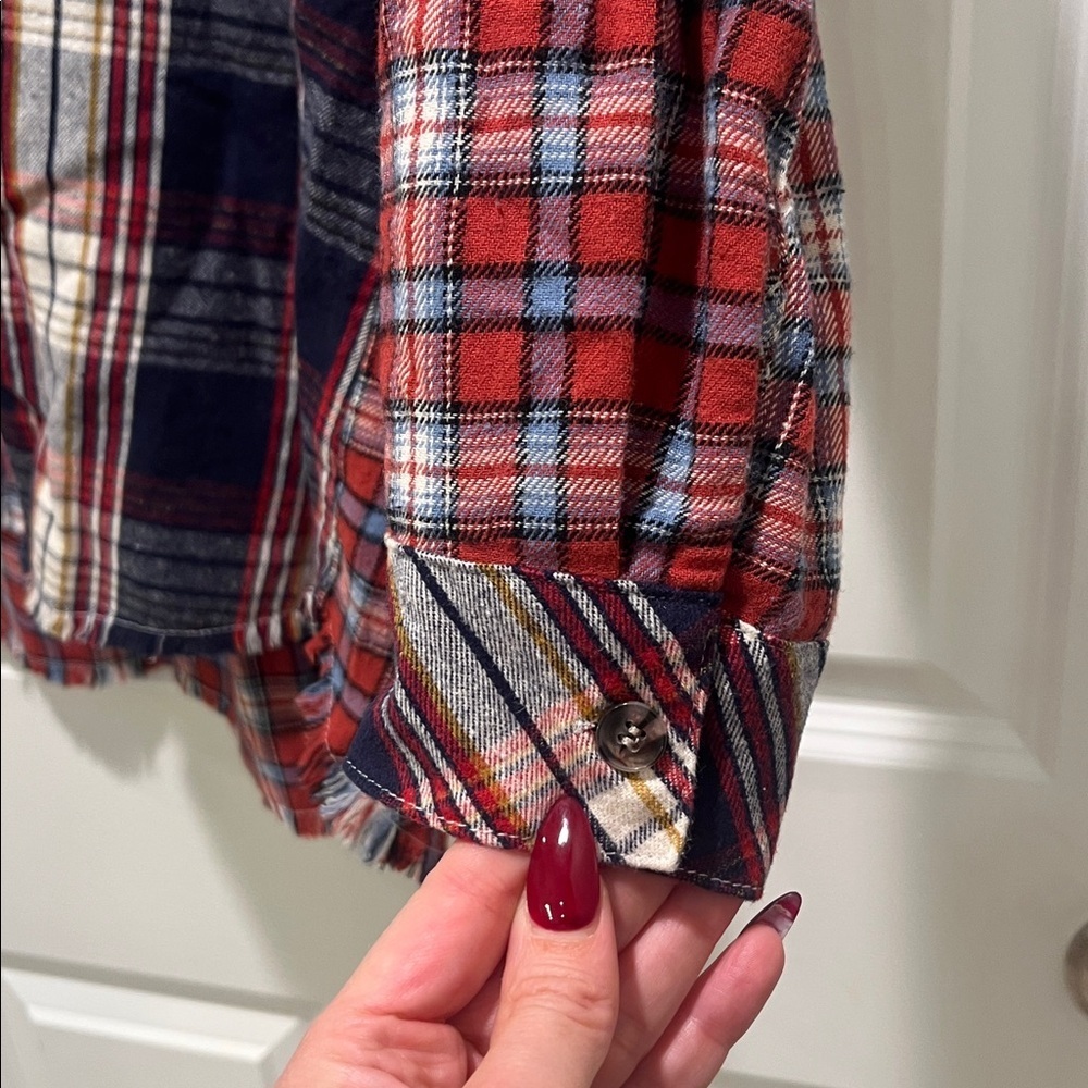 MULTIPLES mixed plaid flannel patchwork multi pri… - image 14